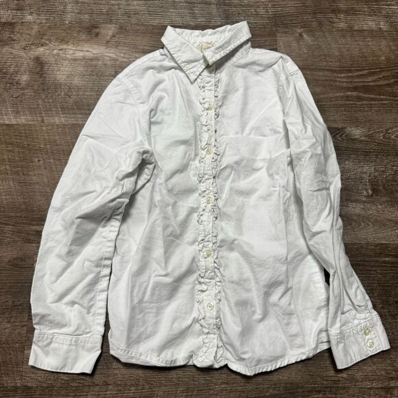 Lands End Kids White Button Front Shirt Size 8 - Picture 1 of 6